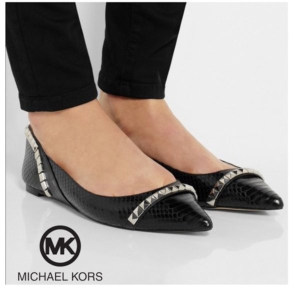 MICHAEL Michael Kors Shoes - MICHAEL Michael Kors Black Studded Flats